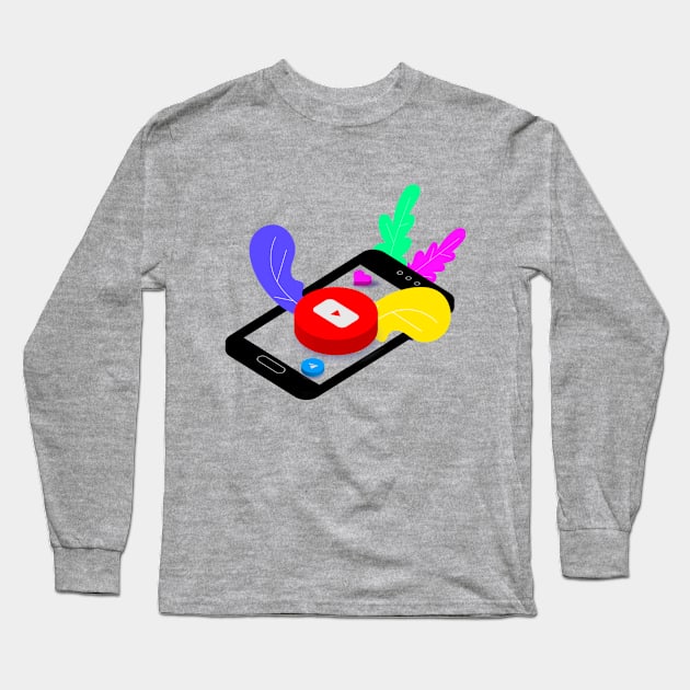 youtube phone Long Sleeve T-Shirt by M_Mary